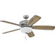 Gladiator Illuminated 60 inch Satin Steel with Driftwood/Silver Blades Ceiling Fan