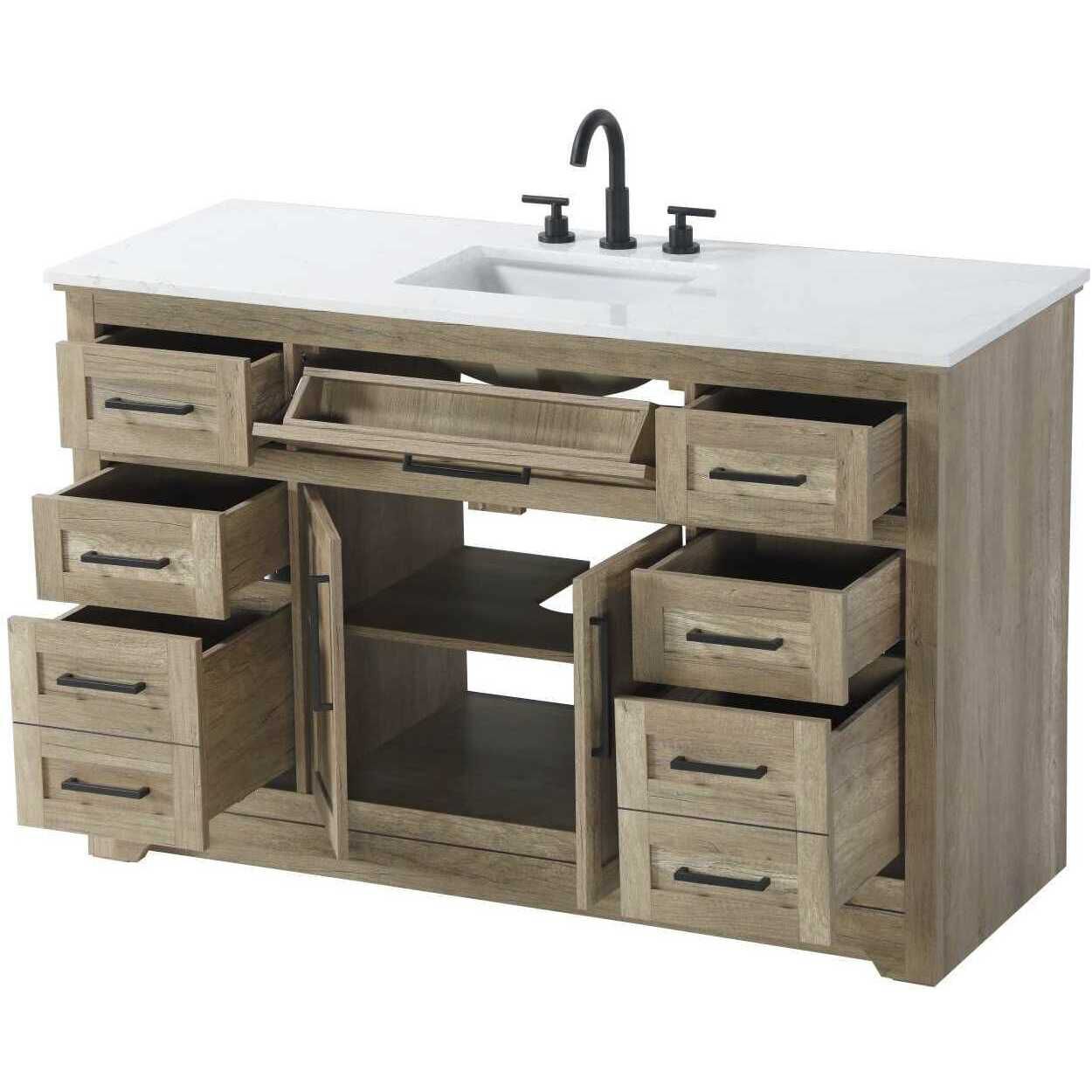 Remington 54 X 35 inch Natural Oak Bathroom Vanity Cabinet