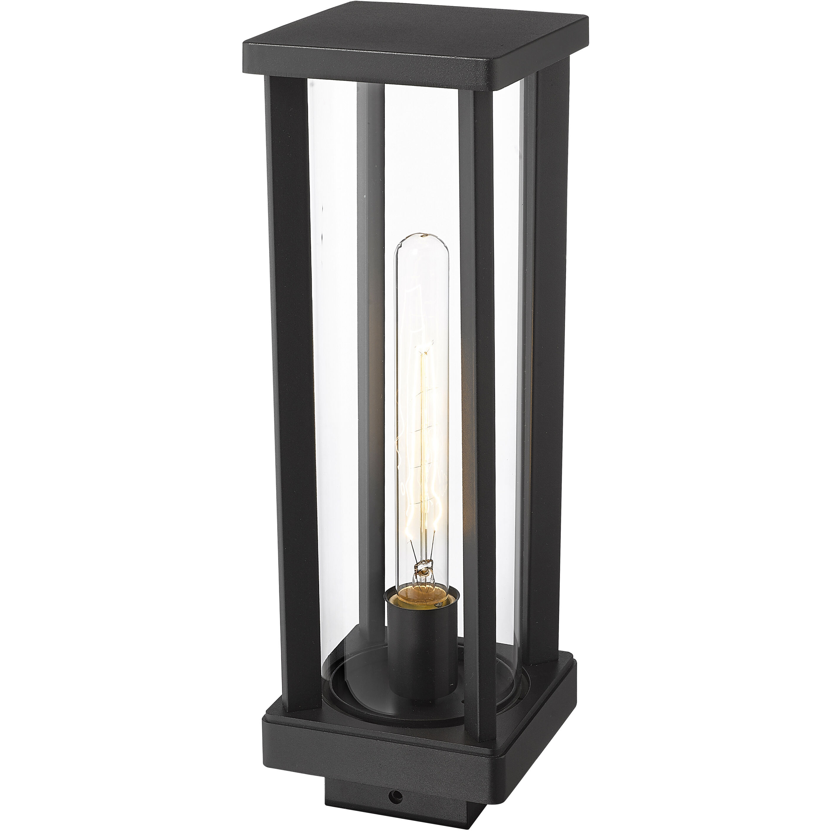 Glenwood 1 Light 15 inch Black Outdoor Post Mount Fixture