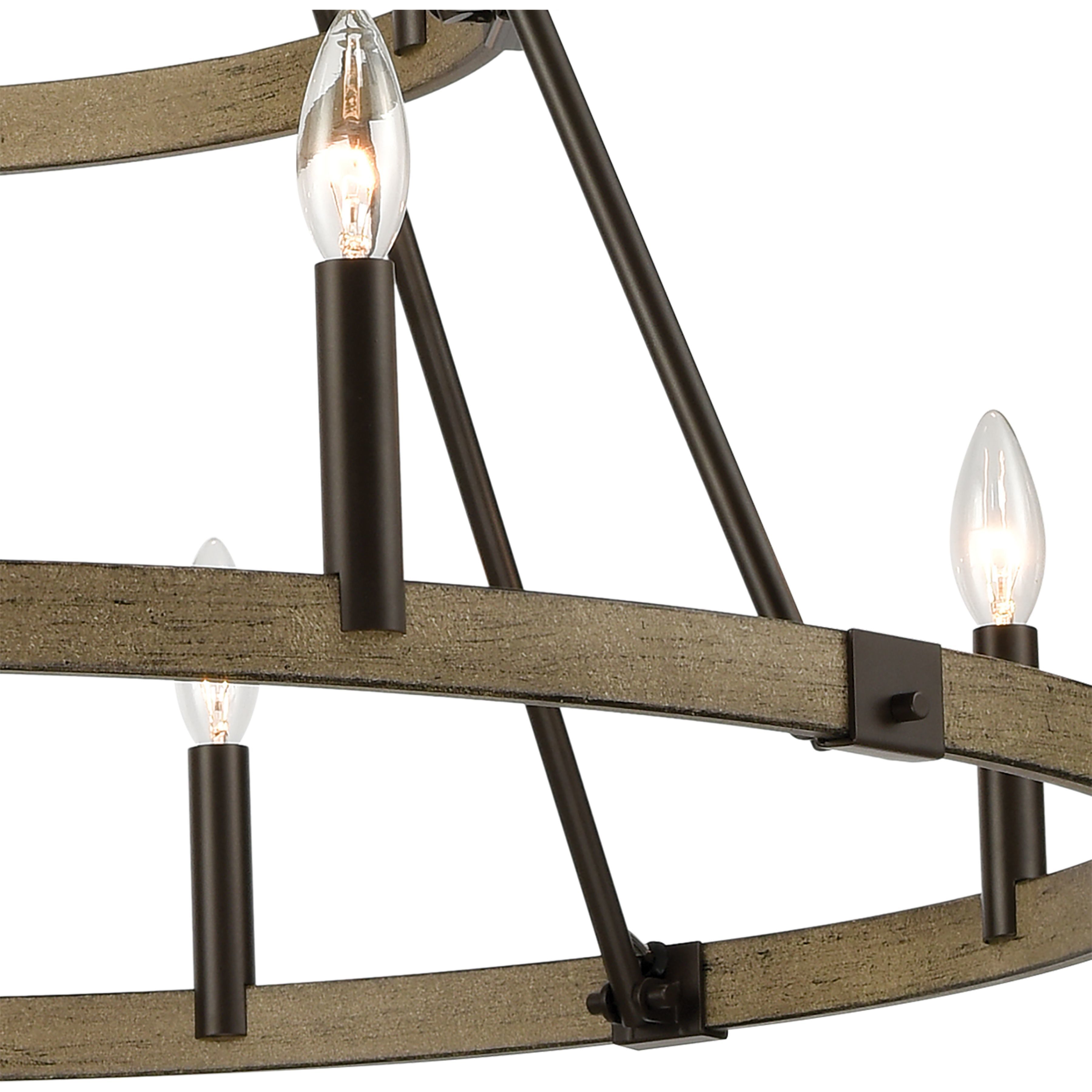 Transitions 12 Light 36 inch Oil Rubbed Bronze Chandelier Ceiling Light