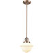 Franklin Restoration Oxford LED 7.5 inch Antique Copper Mini Pendant Ceiling Light in Matte White, Franklin Restoration