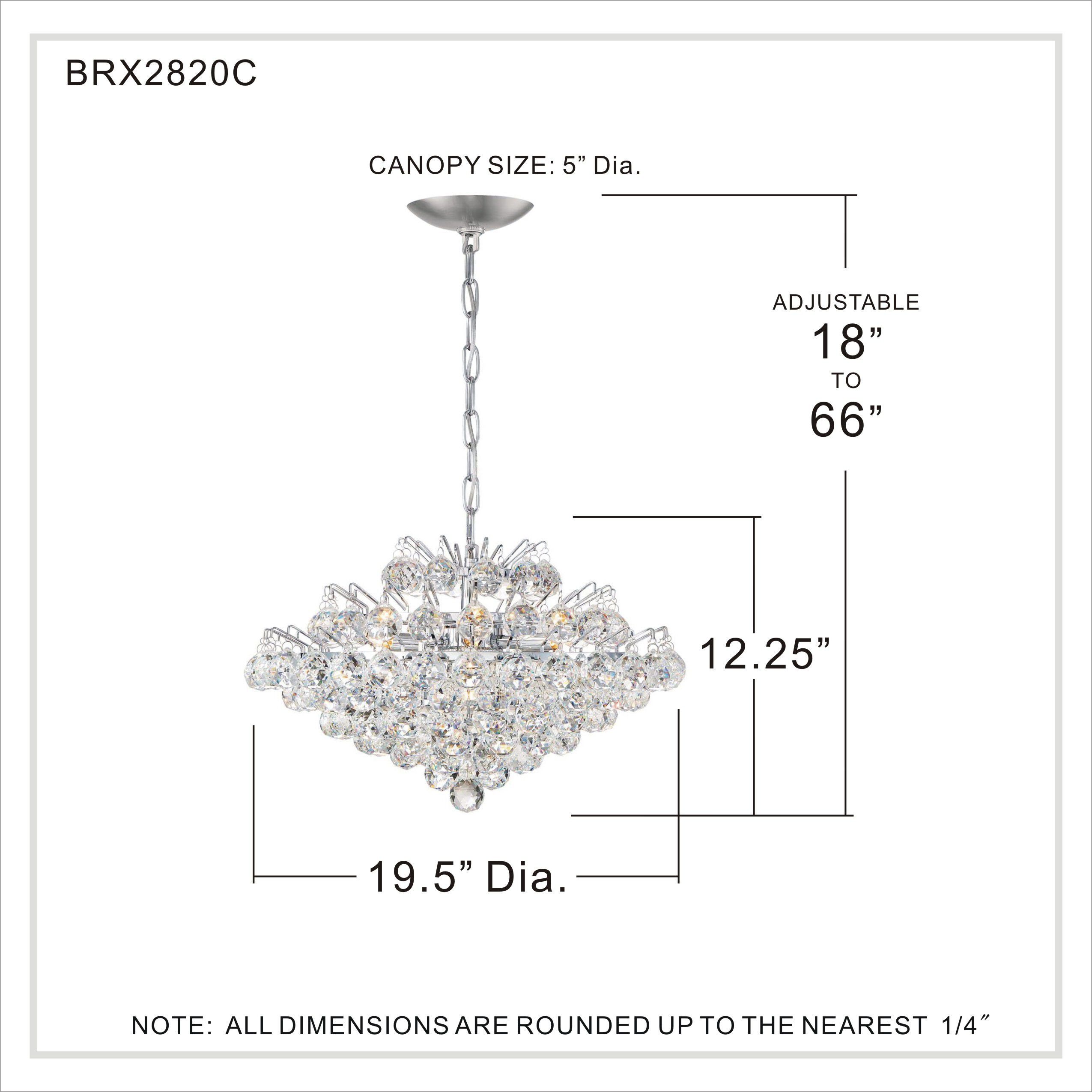 Bordeaux 7 Light 20 inch Polished Chrome Pendant Ceiling Light