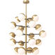 Cona 20 Light 37.4 inch Antique Brass and Black and White Glass Chandelier Ceiling Light, Large