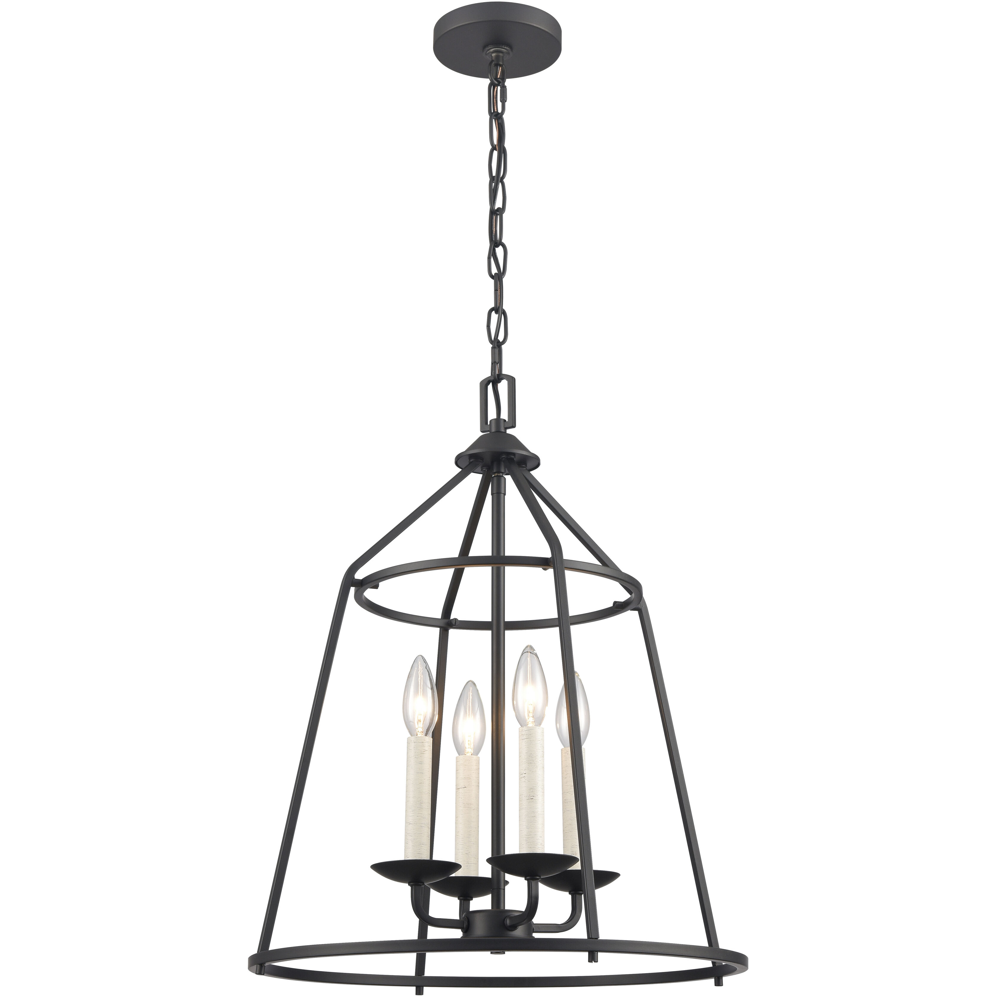 Ellisville 4 Light 17.25 inch Matte Black Chandelier Ceiling Light