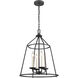 Ellisville 4 Light 17.25 inch Matte Black Chandelier Ceiling Light