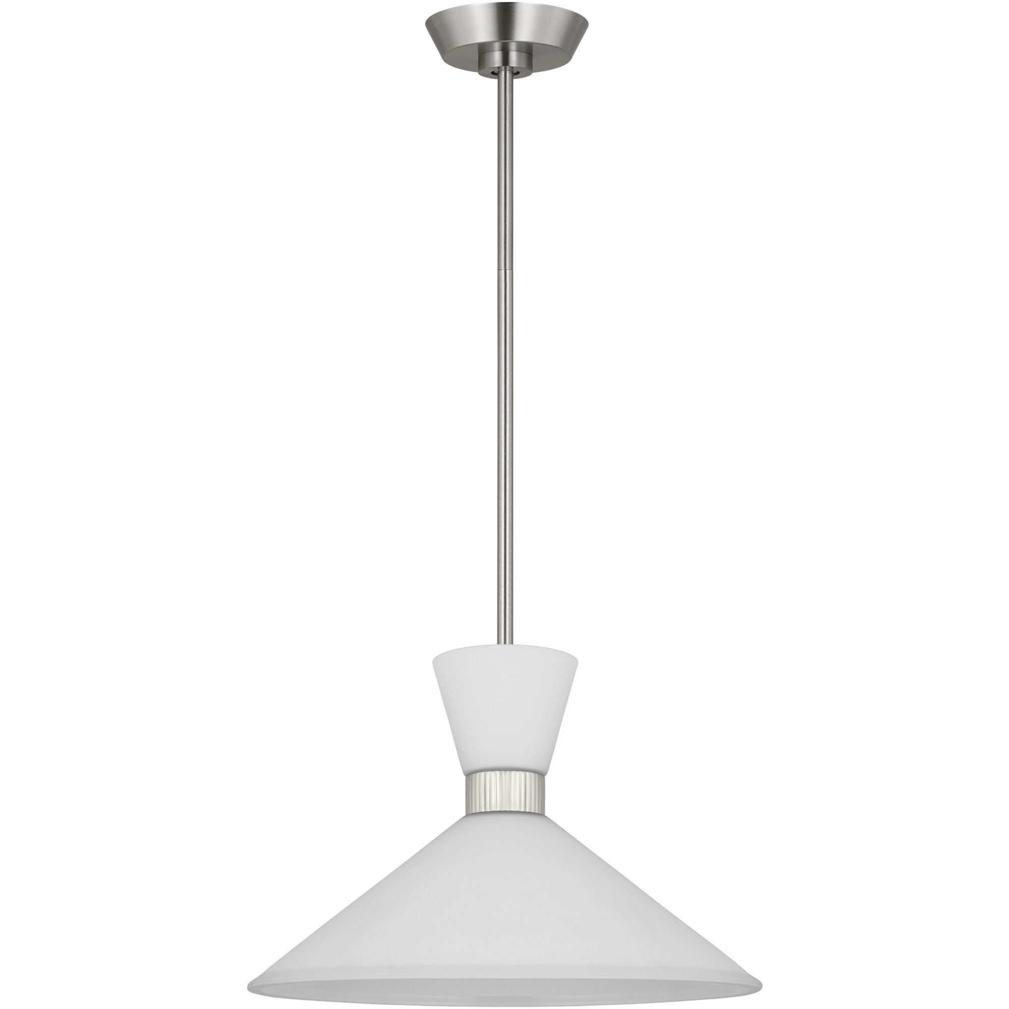 Drew & Jonathan Belcarra 1 Light 15 inch Brushed Steel Pendant Ceiling Light