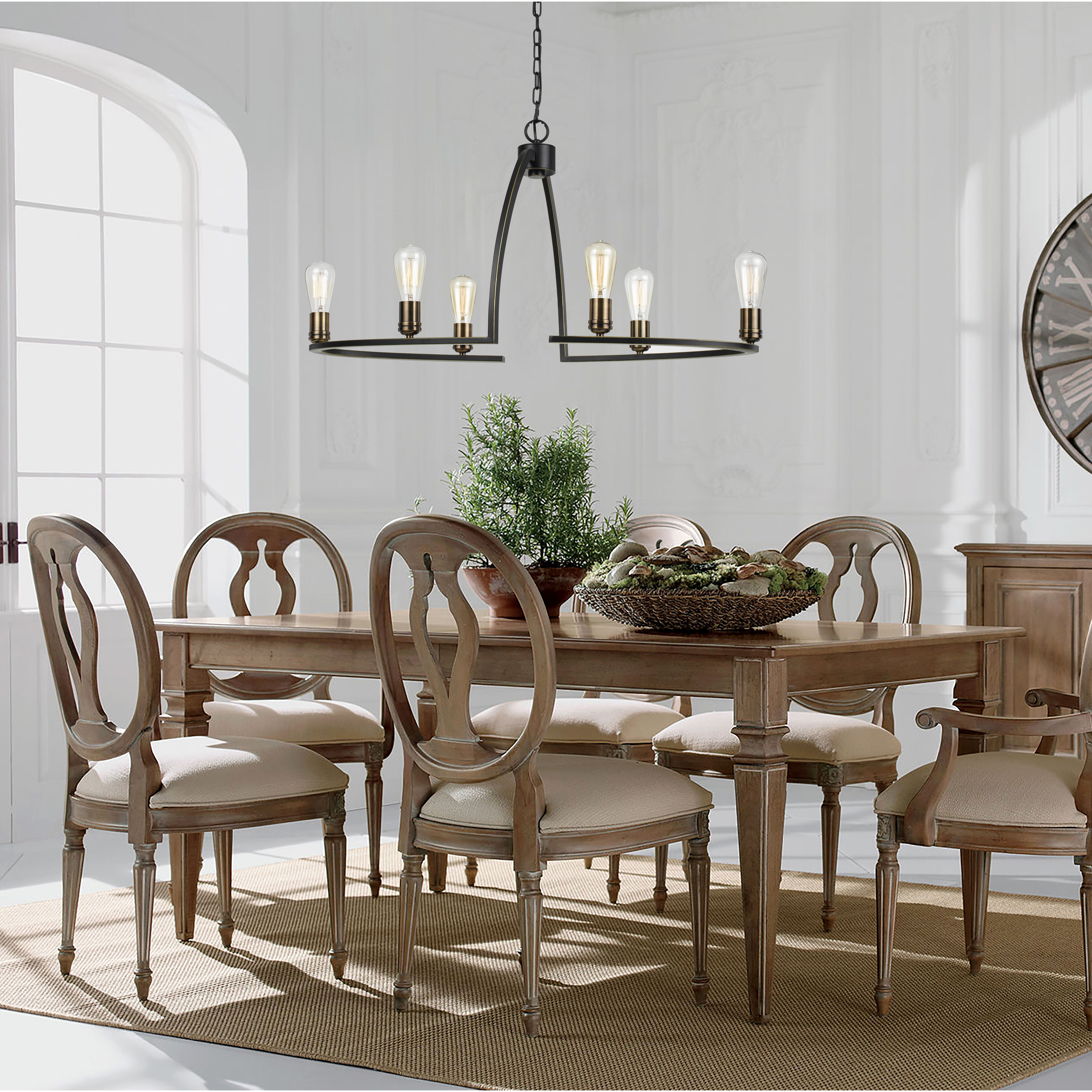 Kinder 6 Light 17 inch Dark Bronze Chandelier Ceiling Light