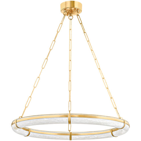 Sennett LED 30.5 inch Aged Brass Chandelier Ceiling Light