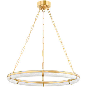 Sennett LED 30.5 inch Aged Brass Chandelier Ceiling Light