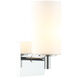 Candela Wall Sconce Wall Light in Chrome and Opal Glass