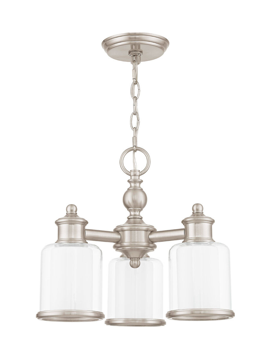 Middlebush 3 Light 16 inch Brushed Nickel Convertible Mini Chandelier/Ceiling Mount Ceiling Light