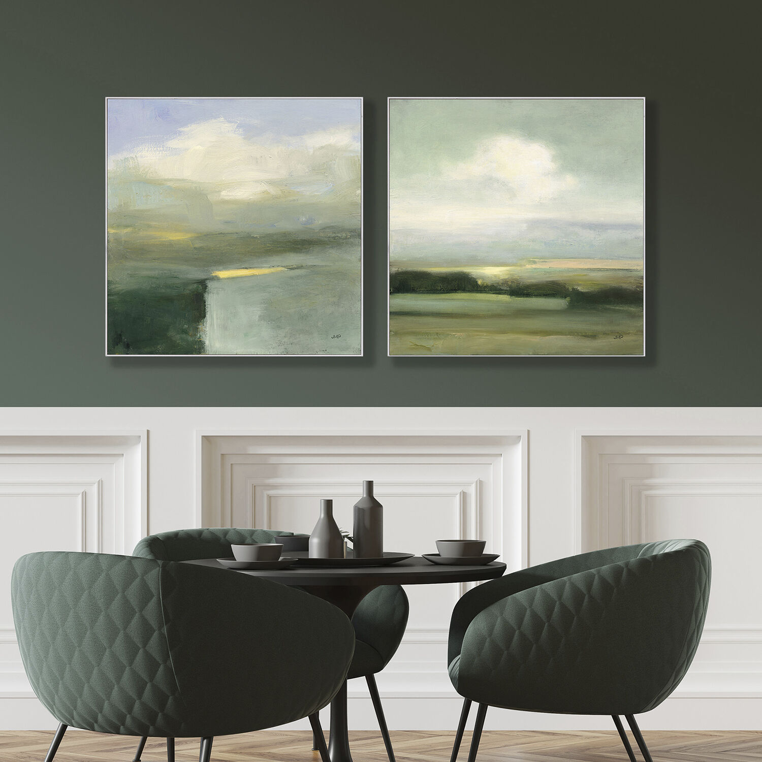 Landscapes Green and Multi and Neutral Framed Art