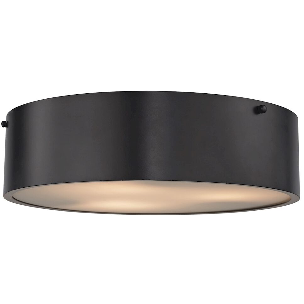 Clayton 3 Light 16 inch Oil Rubbed Bronze Flush Mount Ceiling Light