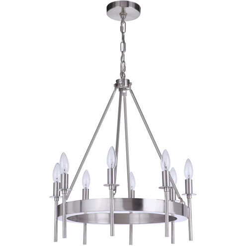 Larrson 8 Light 20 inch Brushed Polished Nickel Chandelier Ceiling Light