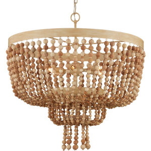 Sabia 6 Light 28 inch Natural/Coco Cream Chandelier Ceiling Light