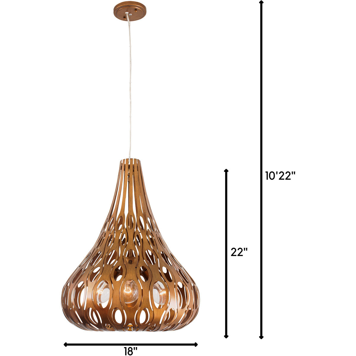 Masquerade 4 Light 18 inch Hammered Ore Pendant Ceiling Light