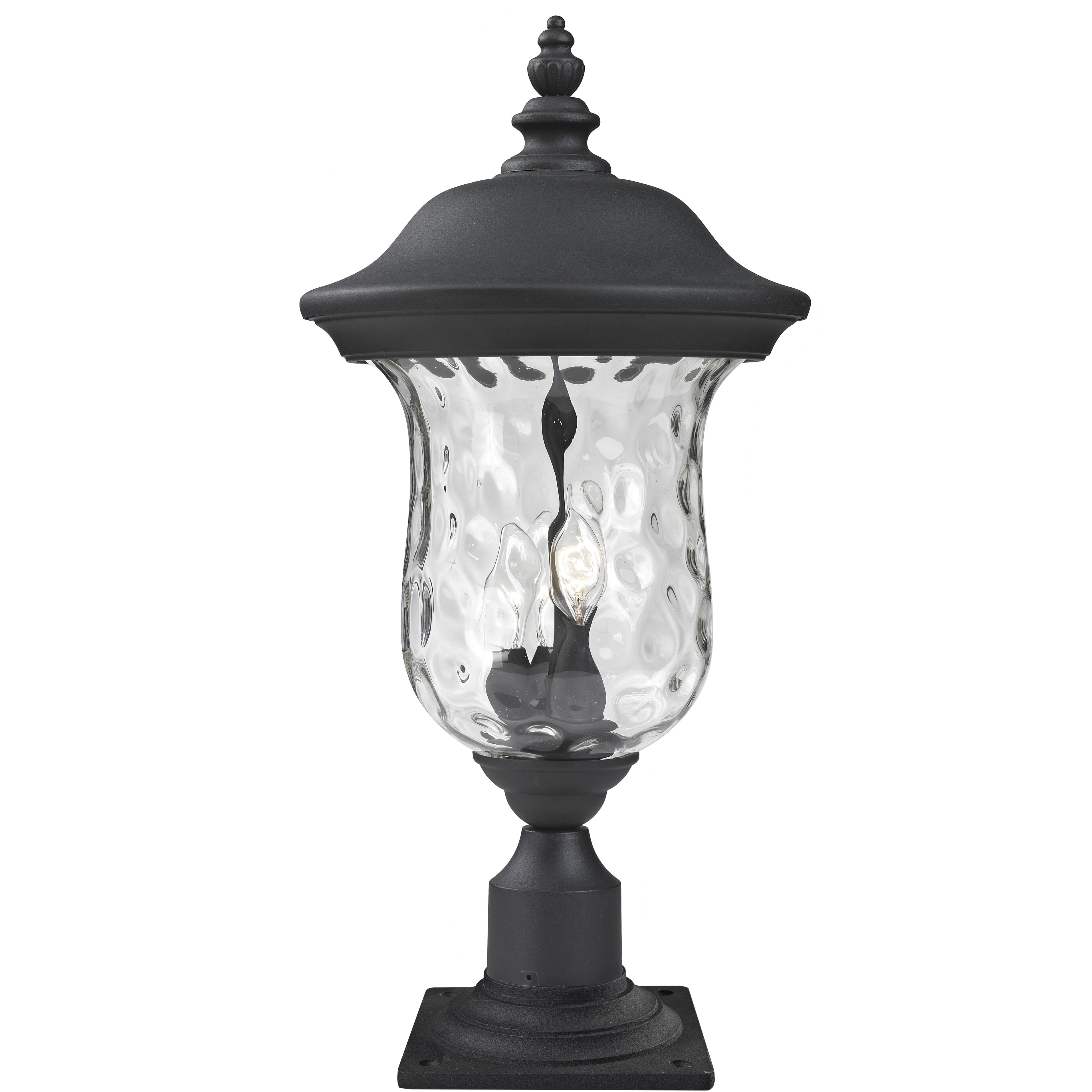 Armstrong 3 Light 25.5 inch Black Outdoor Pier Mounted Fixture in 4.29