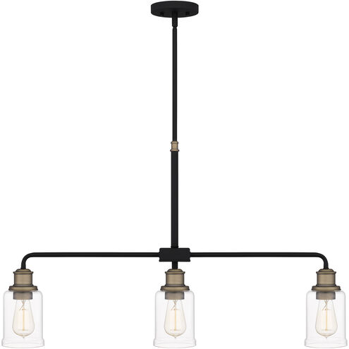 Cox 3 Light 36 inch Matte Black Island Light Ceiling Light