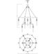 Campbell 21 Light 33.25 inch Vintage Black with Warm Brass Chandelier Ceiling Light