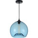 Glass 1 Light 12 inch Black Down Mini Pendant Ceiling Light