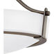 Hathaway LED 21 inch Olde Bronze Semi-Flush Mount Ceiling Light in Etched White