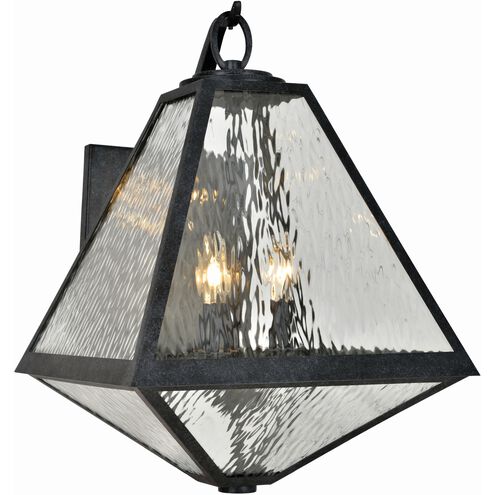 Glacier 3 Light 14 inch Black Charcoal Sconce Wall Light in Water