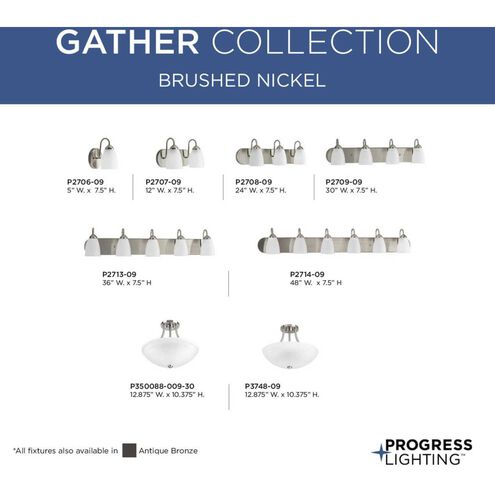 Gather Collection 2-Light Brushed Nickel Ceiling Fan Light Gather Collection 2-Light Brushed Nickel Ceiling Fan Light
