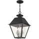 Mansfield 3 Light 12 inch Black Outdoor Pendant Lantern