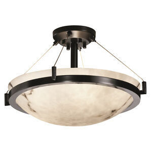 Lumenaria 3 Light 18 inch Matte Black Semi-Flush Bowl Ceiling Light in Incandescent