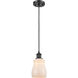 Ballston Ellery 1 Light 5 inch Matte Black Mini Pendant Ceiling Light in White Glass, Ballston