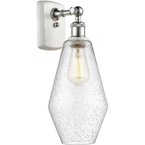 Ballston Cindyrella 1 Light 7 inch White and Polished Chrome Sconce Wall Light in Incandescent, Seedy Glass