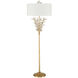 Forget-Me-Not 66 inch 100 watt Clear and Chinois Gold Leaf Floor Lamp Portable Light