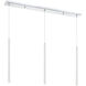 Forest LED 46 inch Chrome Linear Chandelier Ceiling Light in 3, 20, Matte White Steel