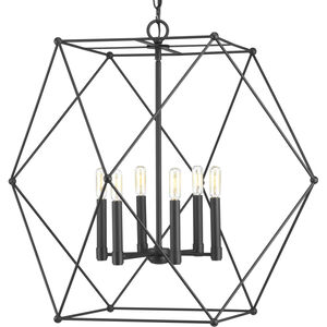 Spatial 6 Light Matte Black Pendant Ceiling Light, Design Series