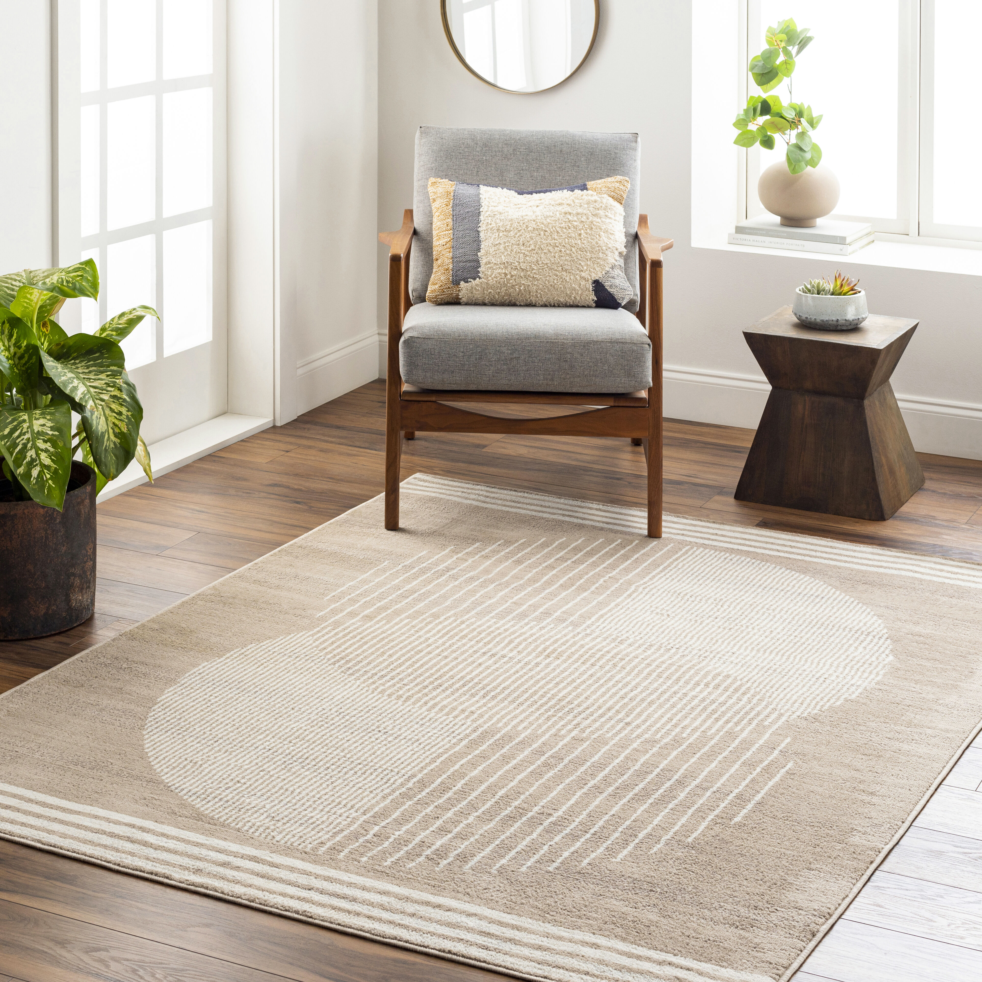 Floransa 85 X 63 inch Sage Rug, Rectangle