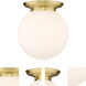 Beacon 1 Light 14 inch Satin Gold Flush Mount Ceiling Light