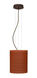 Tamburo 1 Light Bronze Pendant Ceiling Light in Cherry Glass, Incandescent