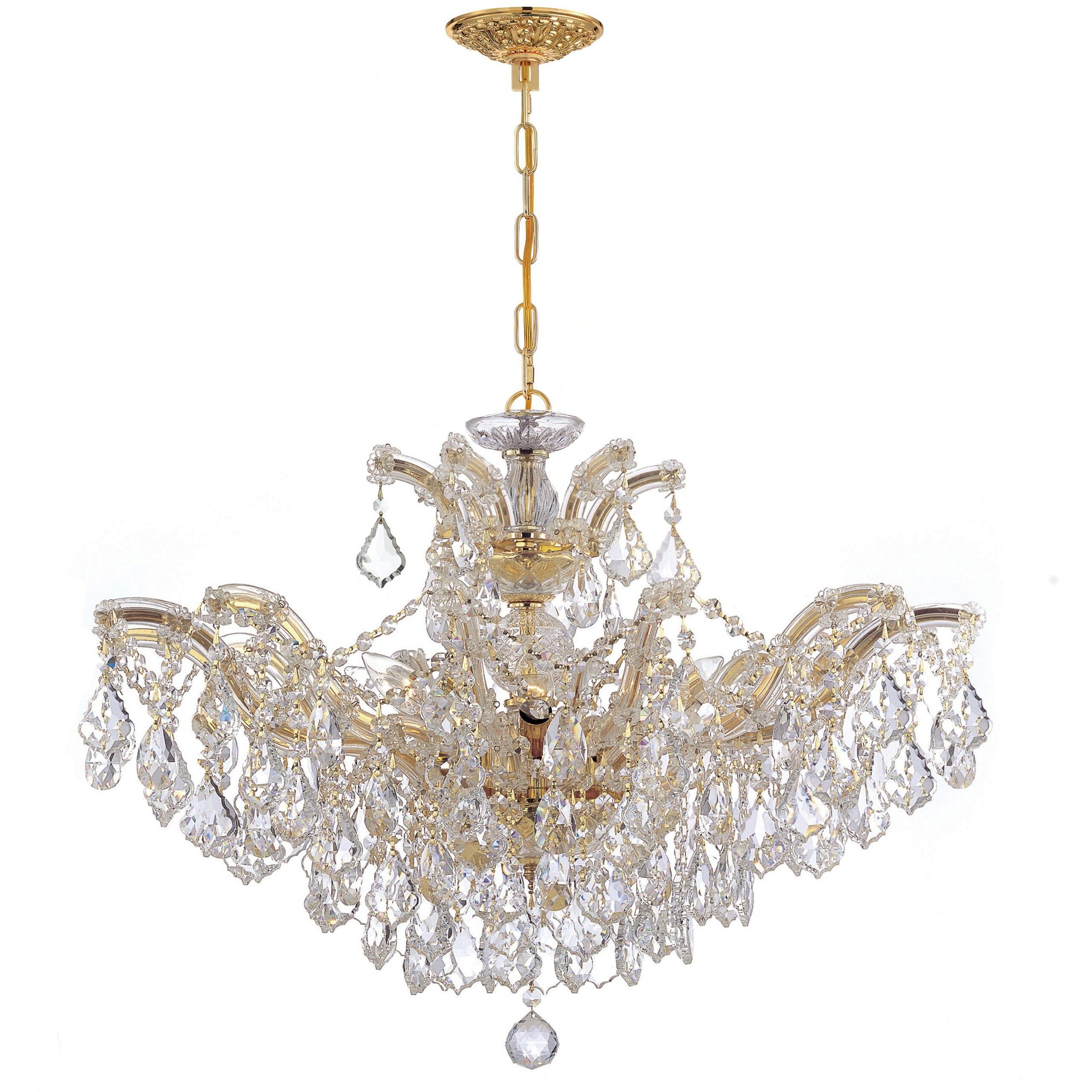 Maria Theresa 6 Light 29 inch Gold Chandelier Ceiling Light in Clear Swarovski Strass