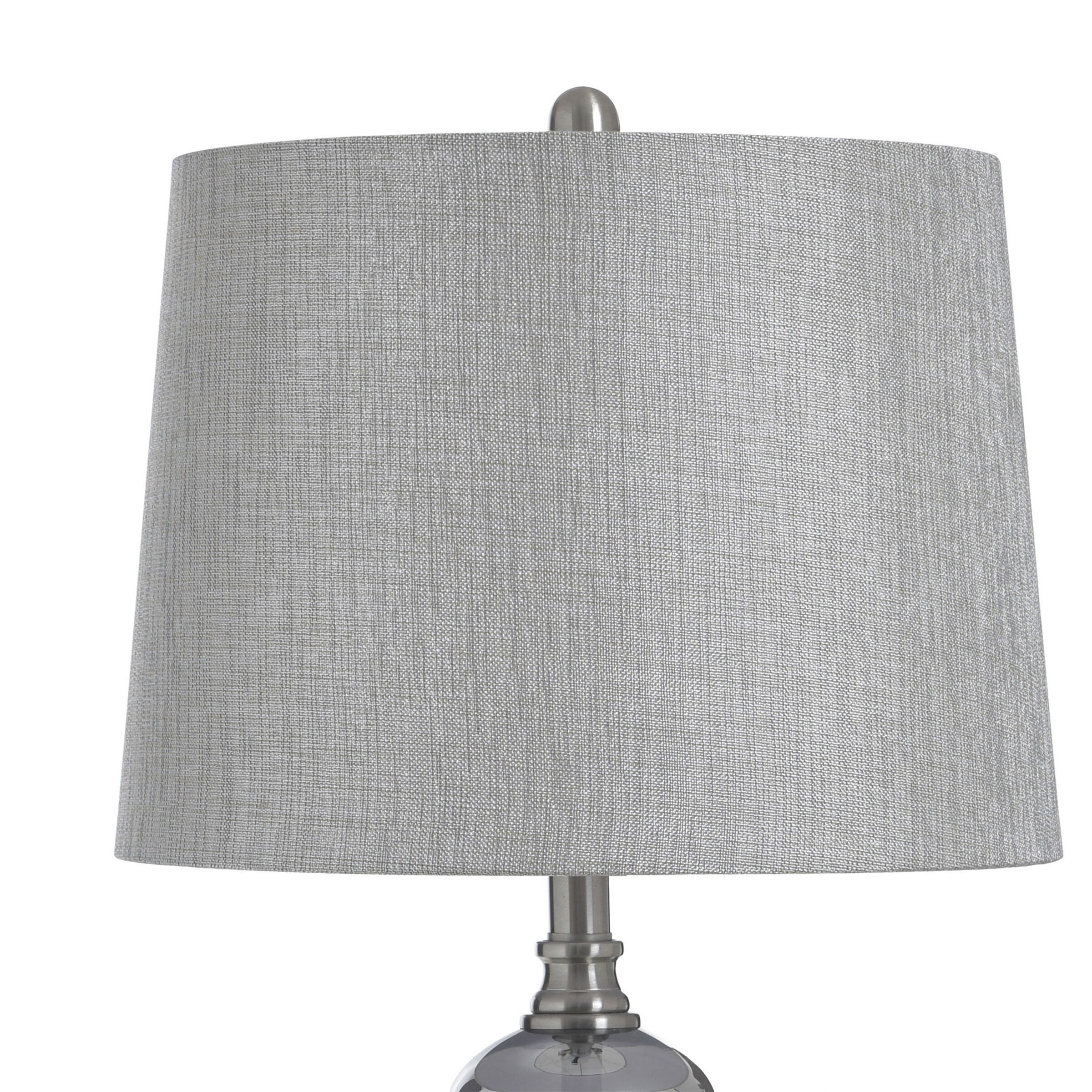 Cameron 30.75 inch 100 watt Brushed Nickel and Silver Glass and Grey Table Lamp Portable Light
