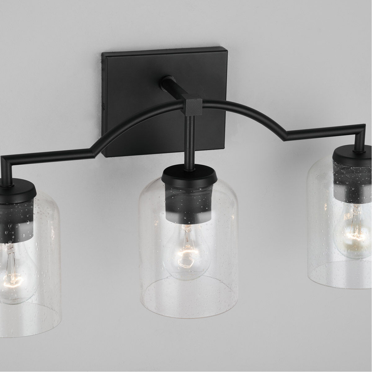 Carter 3 Light 22 inch Matte Black Vanity Light Wall Light