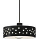 Perforated Dish 1 Light 12 inch Antique Brass Pendant Ceiling Light in Replaceable Bulb, Carbon Matte Black, Black, Form+Finish+Function