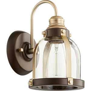 Banded Dome 1 Light 7 inch Aged Brass and Oiled Bronze Wall Sconce Wall Light
