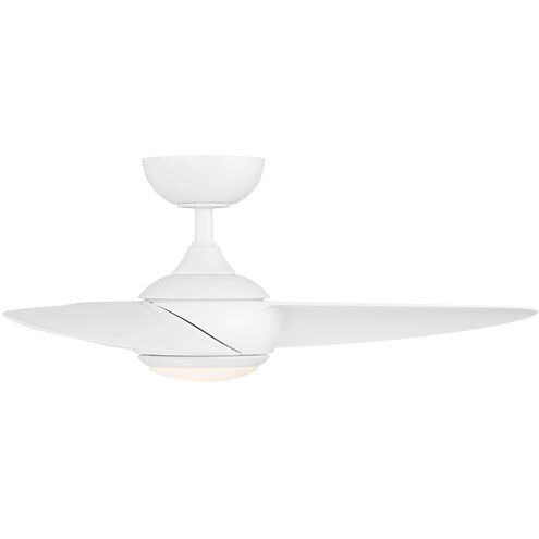 Loft 38 inch Matte White Downrod Ceiling Fans, Smart Fan