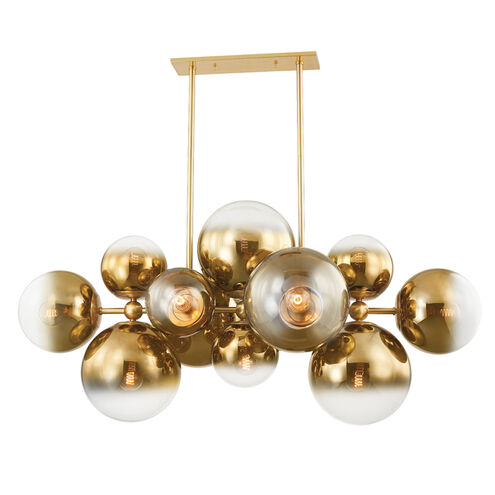 Kyoto 12 Light 57 inch Vintage Polished Brass Linear Island Ceiling Light