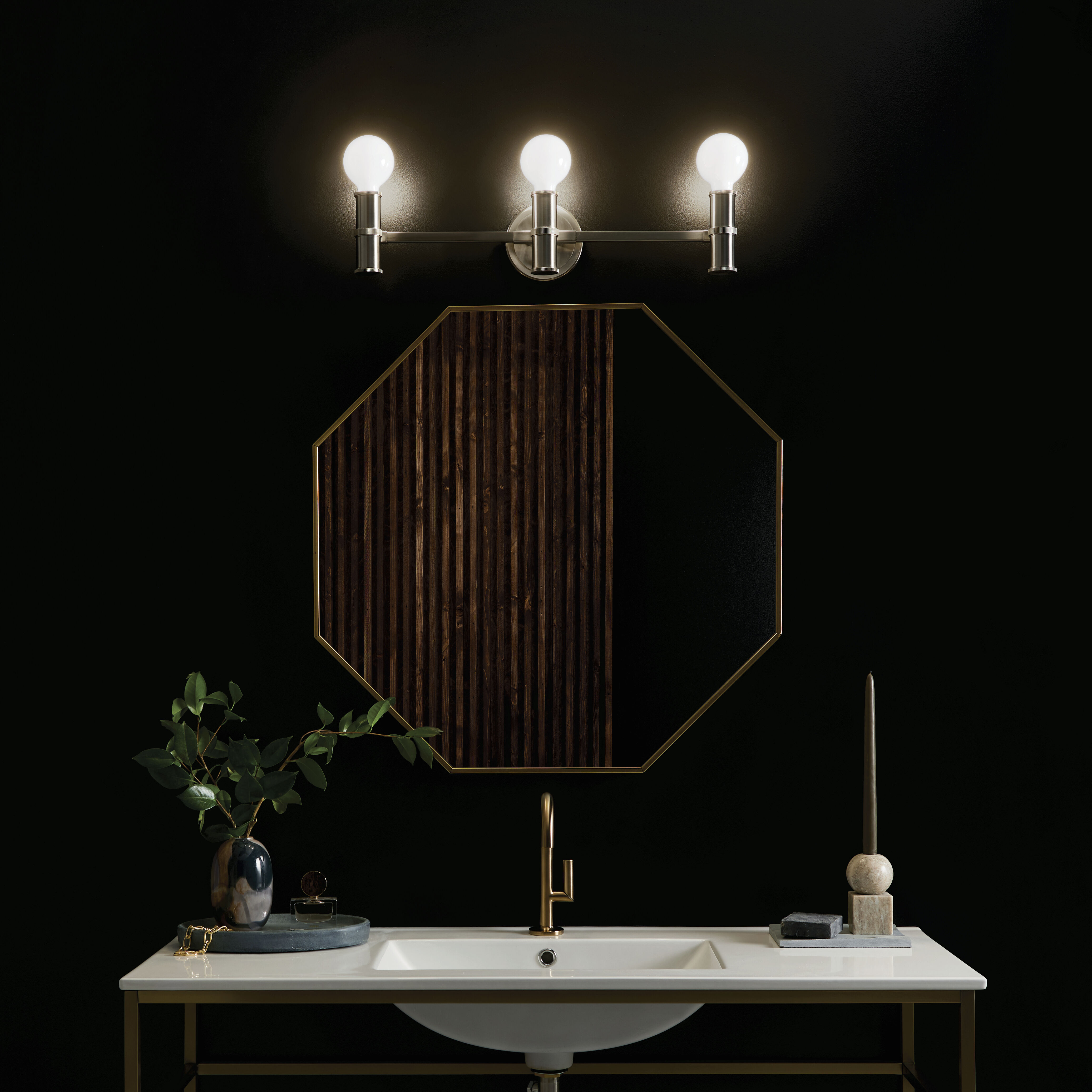 Torche LED 24.25 inch Brushed Nickel Bathroom Vanity Light Wall Light