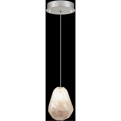 Natural Inspirations 1 Light 6 inch Silver Drop Light Ceiling Light in Natural Quartz Studio Glass 9