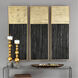 Pierra Charcoal Black and Metallic Gold Leaf Wall Accent