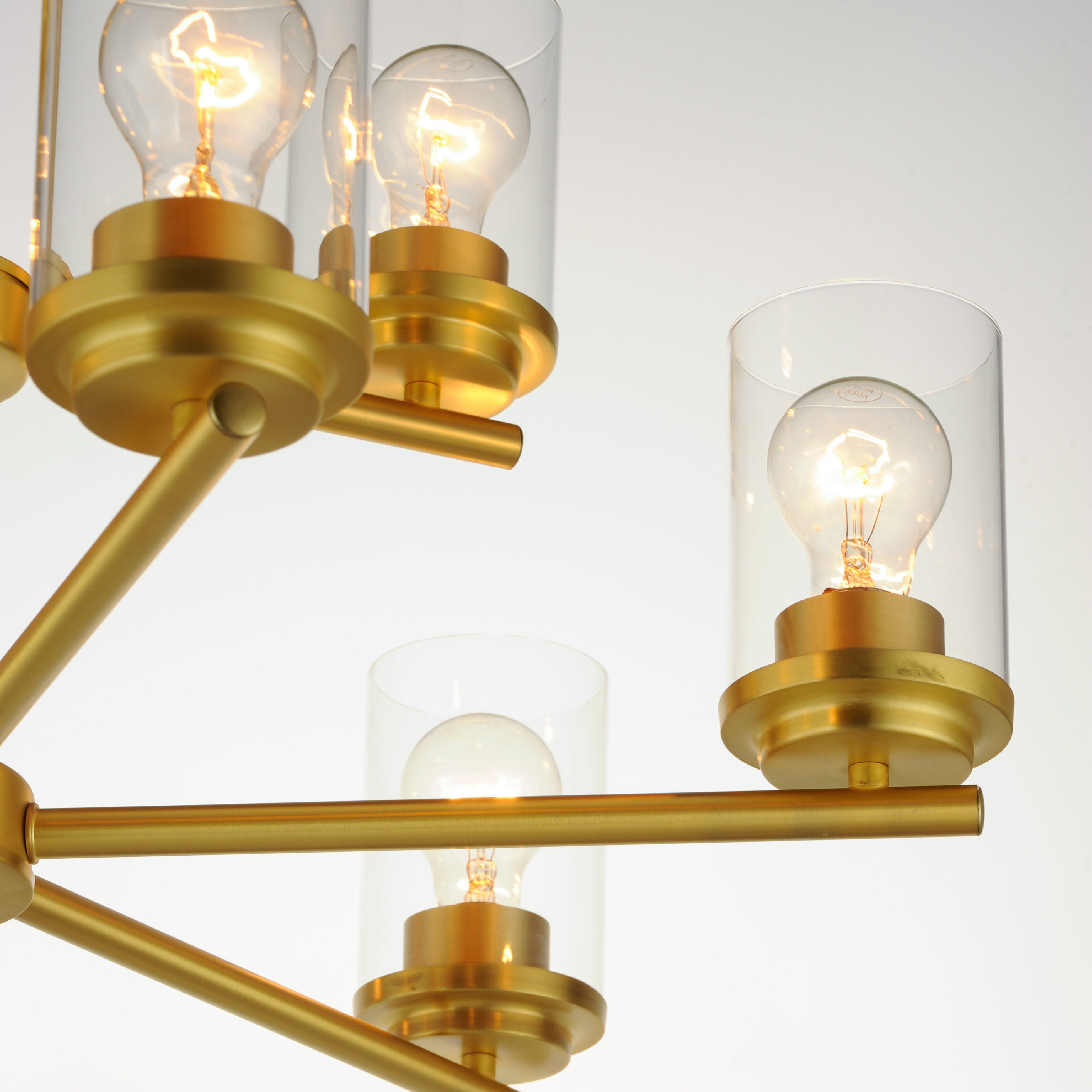 Corona 9 Light 28 inch Satin Brass Multi-Tier Chandelier Ceiling Light in Clear