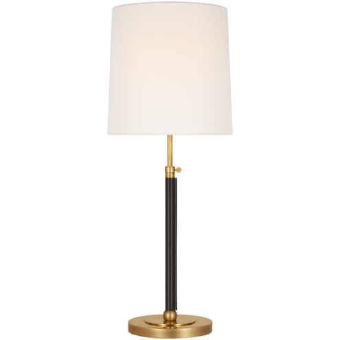 Thomas O'Brien Bryant2 27.5 inch 15.00 watt Hand-Rubbed Antique Brass and Chocolate Leather Wrapped Table Lamp Portable Light, Large