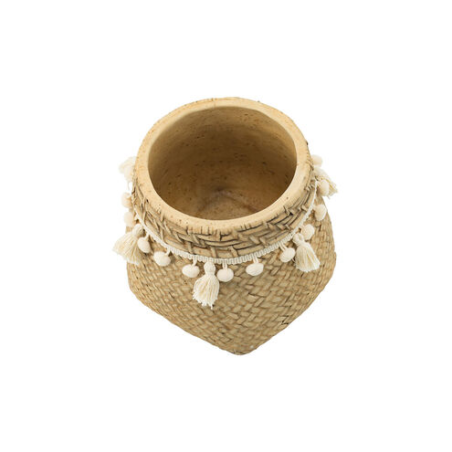 Woven Natural/Cream Outdoor Planter